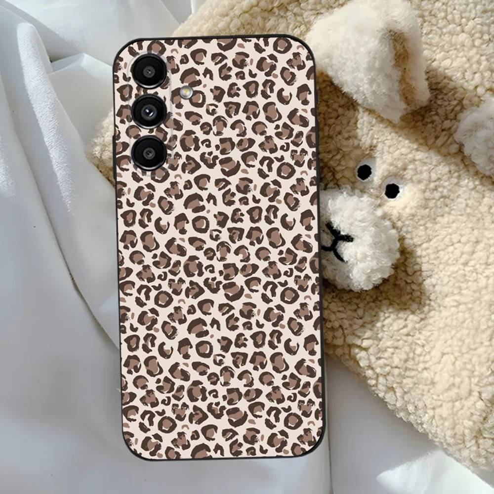 Leopard Print Panther  Phone Case For Samsung S24,23,22,30,21,10,9,Ultra,Plus,Lite,FE,5G Black Soft Case