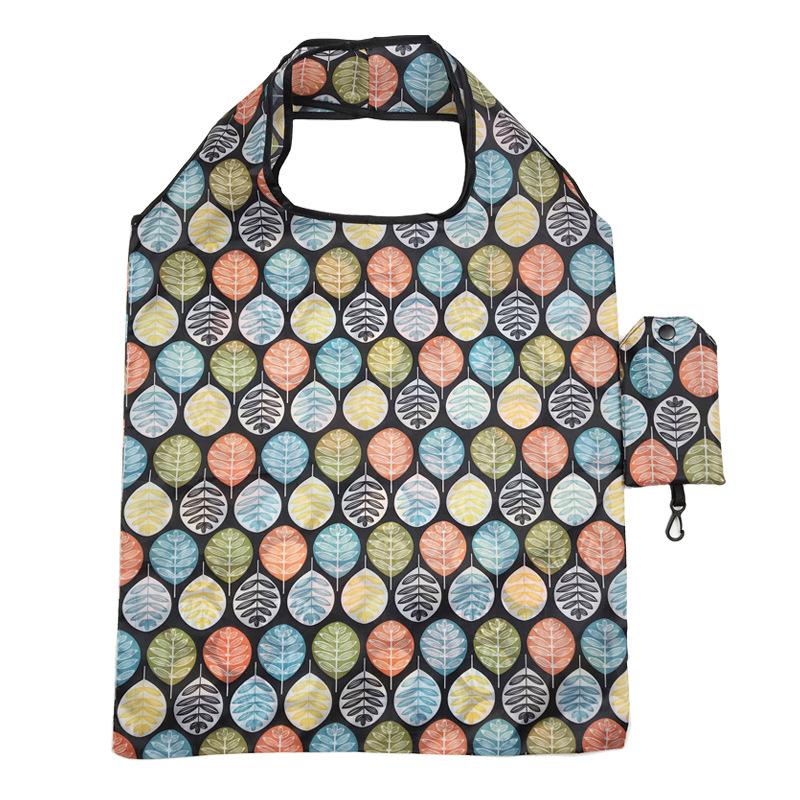 Fashion Printing Foldable Eco-Friendly Shopping Bag Handbags Convenient Large Capacity for Travel Grocery Bag Folding Tote Pouch