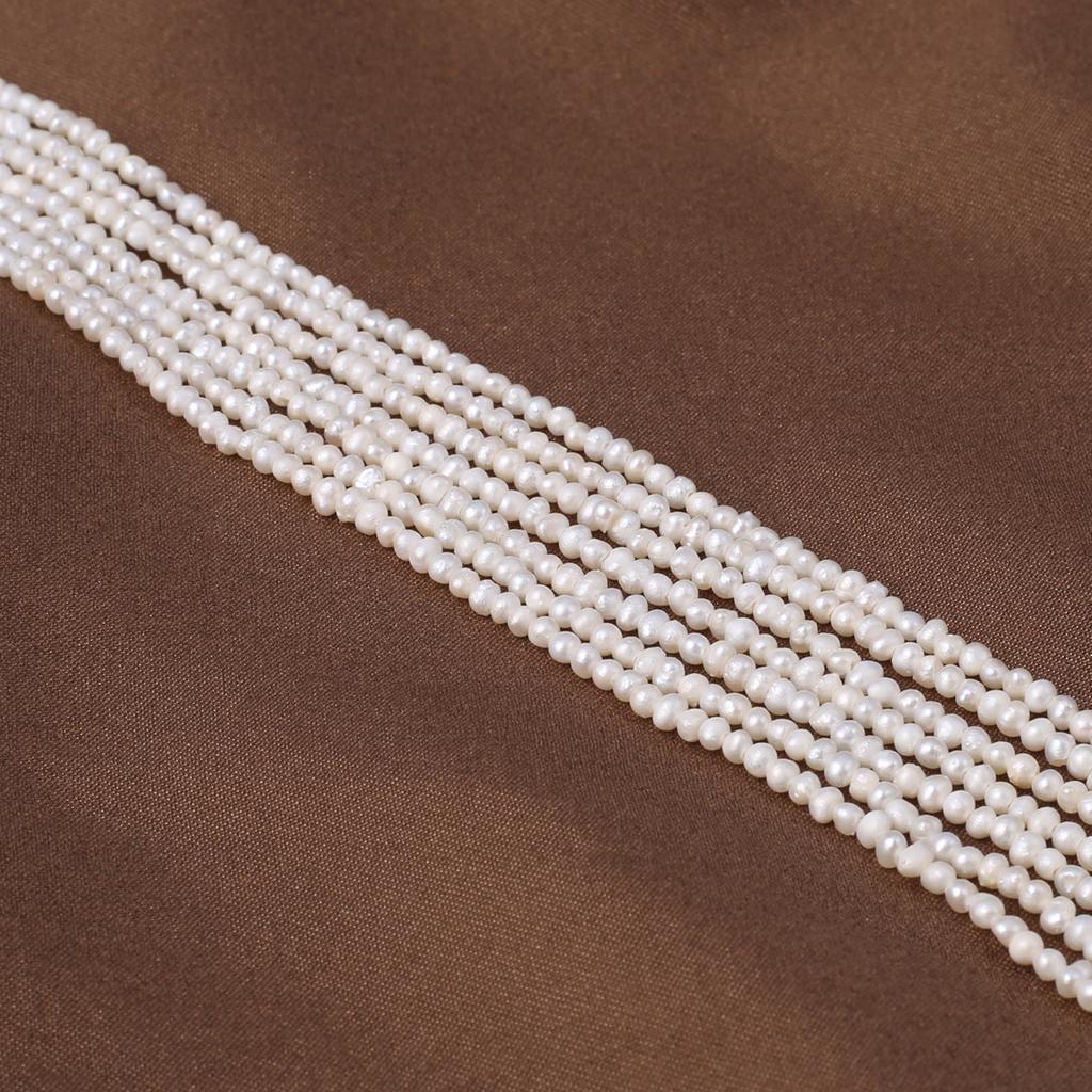 1String, White Natural Freshwater Pearls, Handmade Near Pearl Beads, 1.8-2 Mm, for DIY Necklace Accessories, Jewelry Making, Women Gift, 36 Cm