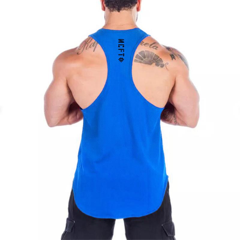 Muscleguys Fitnessstudio Tanktops Herren Bodybuilding Ärmelloses Shirt Sommer Netz Schnelltrocknend Atmungsaktiv Y-Rücken Muskel Westen Fitness Sport T-Shirts