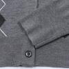 Korean Niche Old Money Logo Embroidery Plaid Knitwear - Single-Breasted Long Sleeve