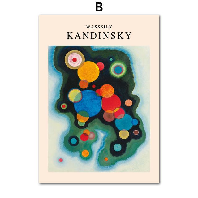 Farbe Wild Abstraktes Poster Geometrie Kandinsky Retro Kunstdruck Leinwand