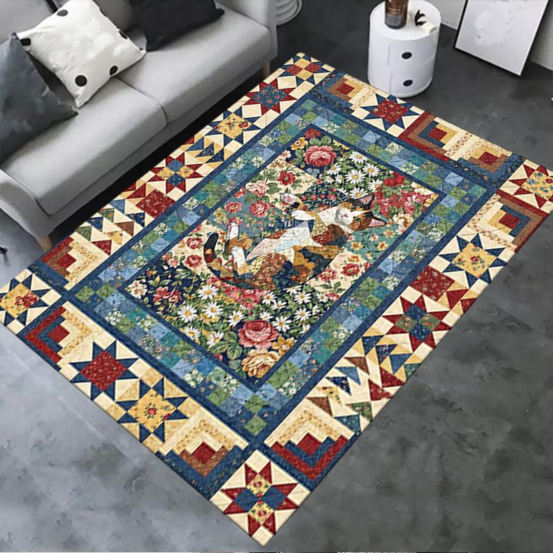 2025 New Cat Flower Carpet Rug for Living Room Bedroom Home Sofa Decoration,Kids play Non-slip Floor Mat42
