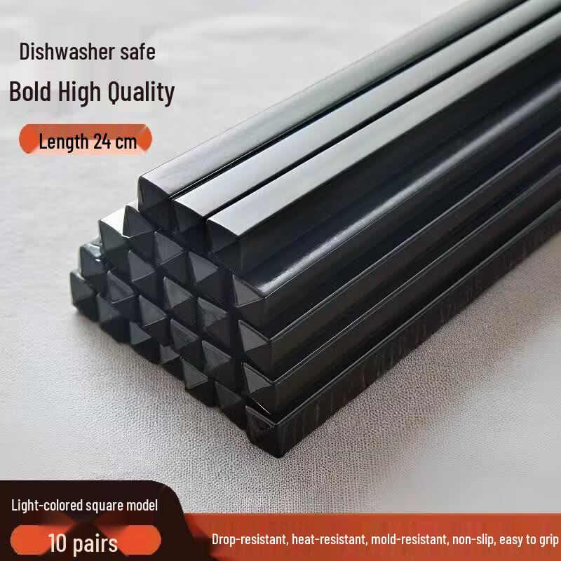 HANDUNYOU Classic Black Non-Slip Alloy Chopsticks