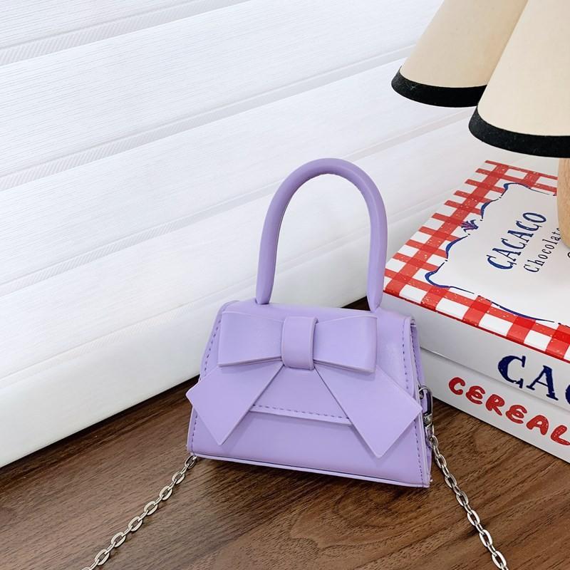 Childrens Pu Mini Shoulder Bag With Butterfly Bow For Daily Use