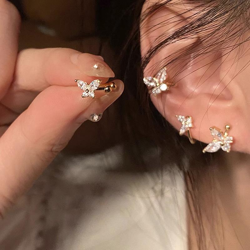

Zircon Butterfly Non-Pierced Ear Cuffs - Light Luxury Design