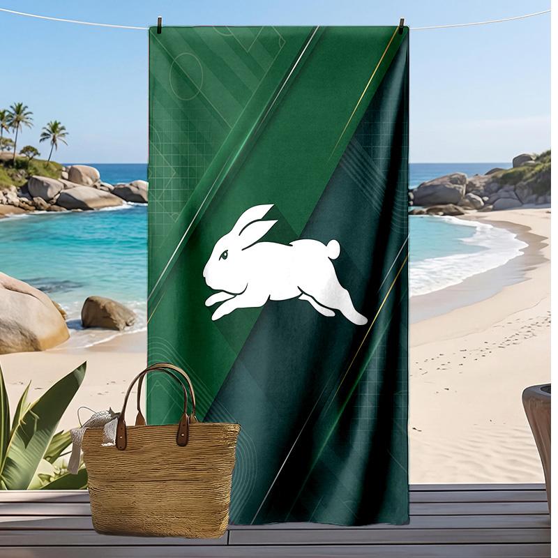 South Sydney Rabbitohs Print Beach Towel Soft Portable Quick?dry Towel For Pool Summer Vacation Outdoor Sport