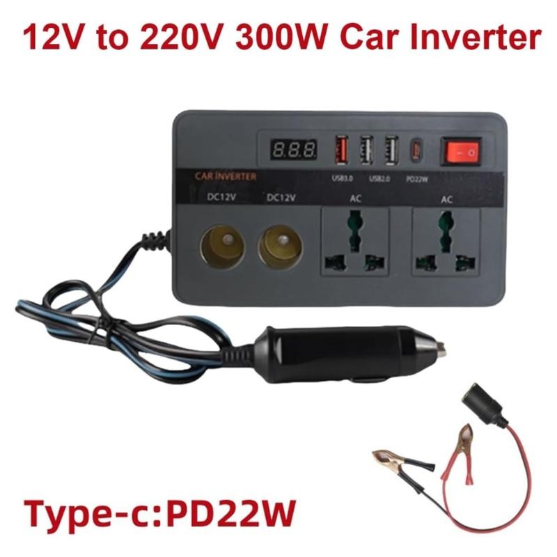 300W Vehicle Adapter 12V To 220V Power Inverter With
