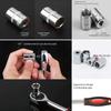 12pcs Socket Ratchet Handle Wrench Set 1/4 3/8 1/2 Spanner Kit With Extension Rod and 10 Common Sockets Car Repair Hand Tools