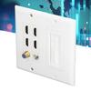 6 Port Wandplatte 4 HD Multimedia Interface 1 Cat 6 Koaxial 1 TV F-Buchse Ausgang Montage Frontplatte