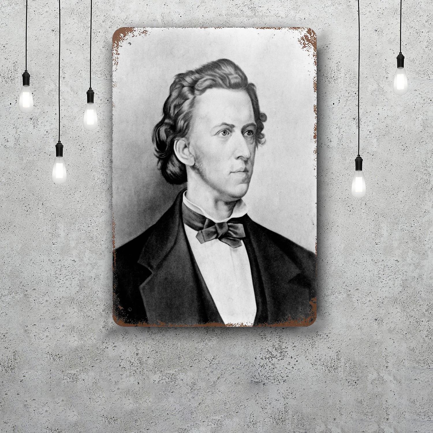 

Frederic Chopin Funny Bar Metal Sign Retro Plaque Vintage Sign Alcohol Drinker Pub Club Man Cave Kitchen Wall Decoration 20x30cm（7.8x11.8inch）