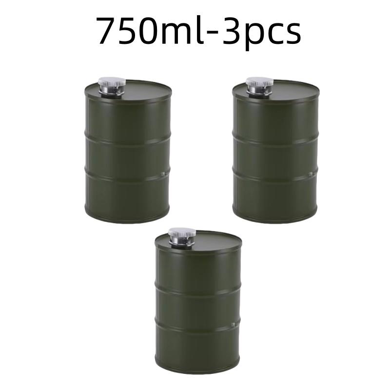 1Pc 25oz Water Bottle Drums Whisky  Portable Stainless Steel Hip Flask