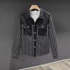 Men's Korean-Style Striped Denim Jacket - Spring & Autumn Casual Shirt Jacket