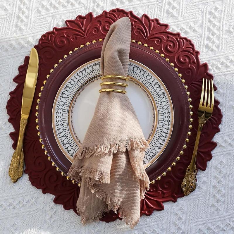 

1/4/6PCS Table Placemats Round Kitchen PU Faux Leather Table Mats Non-Slip Table Pad Mats Party Christmas Decoration Green 38cm 1pcs round 38cm