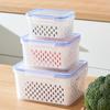 3 Peças Caixa de Frescor Recipientes Herméticos para Armazenamento de Alimentos com Cesto Drenante Removível Recipientes Empilháveis para Preparo de Refeições para Frutas e Legumes