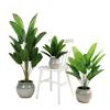 Simulation Traveler's Palm and Bird of Paradise Evergreen Large Potted Plant, 24 Heads, Indoor Floor Standing Bonsai