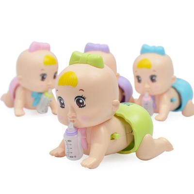 Elektrische Musik Krabbeln Puppe Baby Wind Up Baby Flasche Krabbeln Puppe Spielzeug Für Baby Kinder Party Geschenk