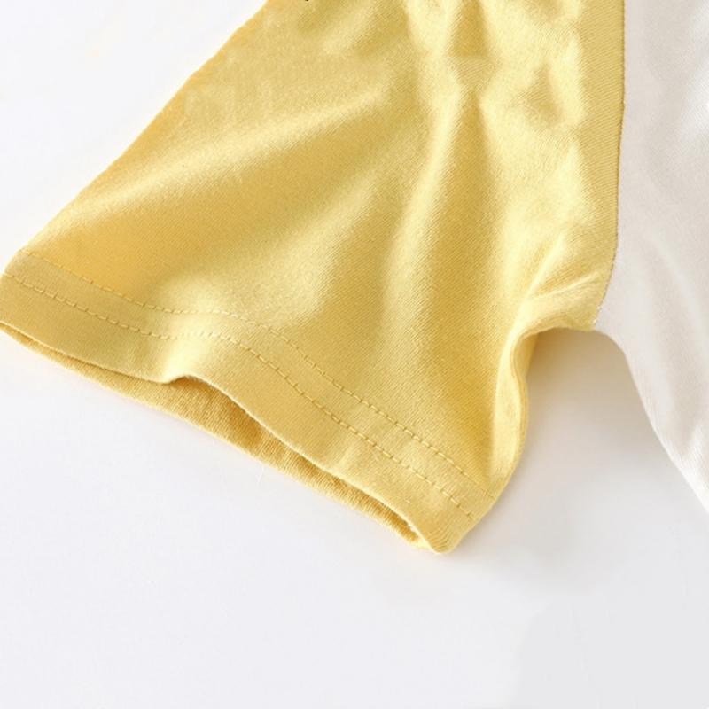 Summer Kids Tees Muslin Cartoon Printed Infant Babys Boys T-shirts Striped Short Sleeve Little Boys Tops Girls Shirts