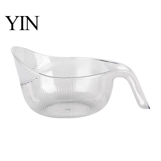 Non Slip Fruit Washer Multipurpose Rice Washing Bowl, with Handle, Plastic Kitchen Colander Basin, Compact Gadgets for Quinoa Pasta Vegetables