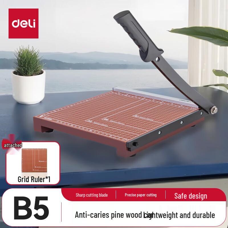 Deli 8005 Wooden Manual Paper Cutter