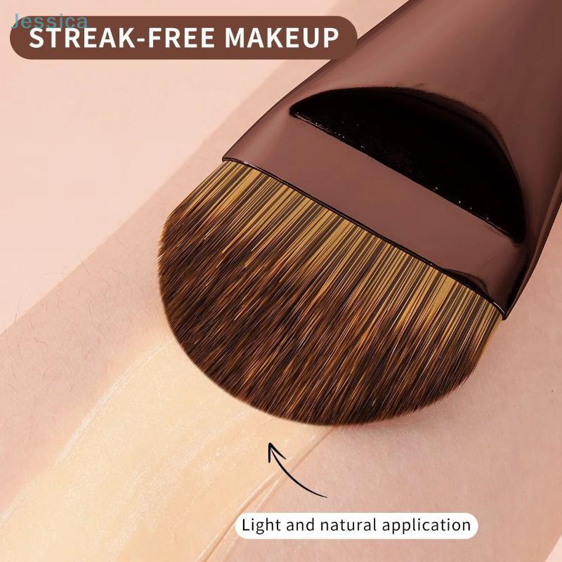 Ultra-thin Wide Tongue-shaped Foundation Brush With Seamless Concealing Small Pillow Flat Head Soft Bristle Makeup Tool