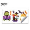 Removable Glass Stickers for Party Halloween Static Window Clings, Cartoon Ghost Pumpkin Witch Monsters Decals, Waterproof Holiday Atmosphere