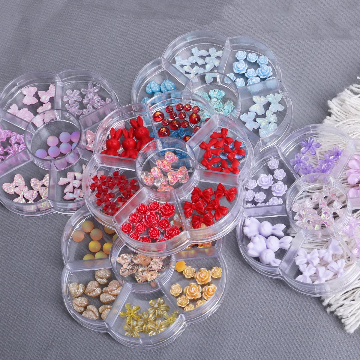 

Nail Art Decoration Set: Bear, Rabbit & Bow Hot Stamping Beads Pack