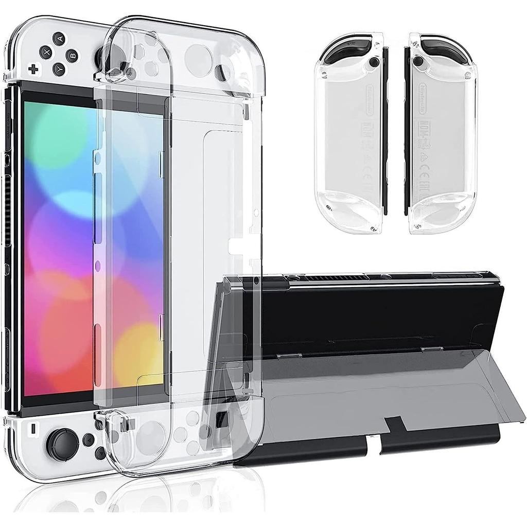 Elnicec Switch Organic EL Cover2026 Latest Model Improved OLED Cover Clear TPU Joy-Con(L) (R) Split Design Easy Attach Detach No Yellowing Ultra-thin
