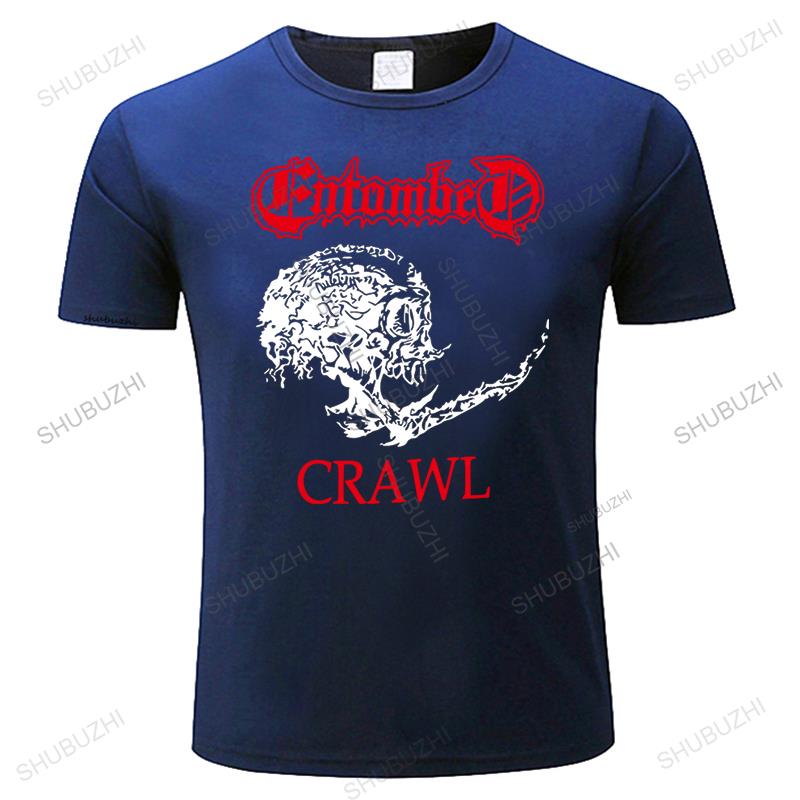 man Fashion brand summer t shirt ENTOMBED CRAWL DEATH NIHILIST UNLEASHED Black men cotton casual tee shirt Short Sleeve tops