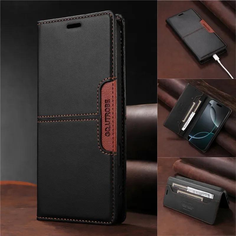 Magnetic Wallet Anti-theft Leather Case For Xiaomi Poco C61 C65 M6 Plus F6 X6 Pro PocoM6 5G 4G Card Holder Phone Book Flip Cover