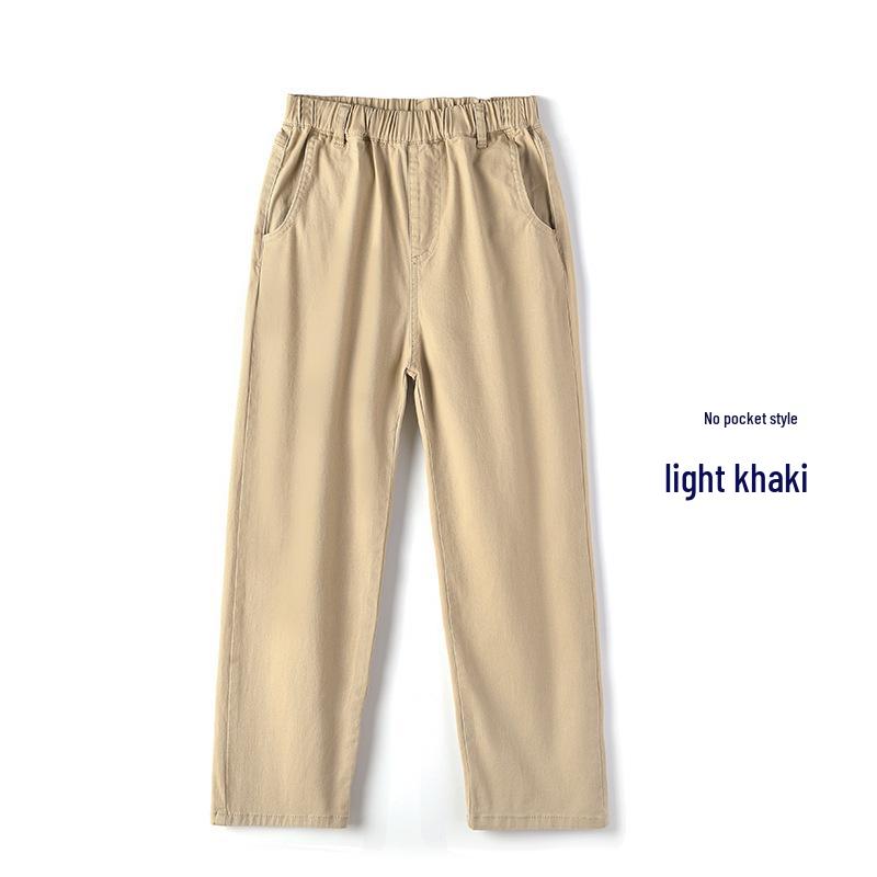 Khaki School Uniform Pants for Primary and Middle School: Boys' Spring/Autumn Cotton Casual Pants & Girls' Stretch Cotton Long Pants