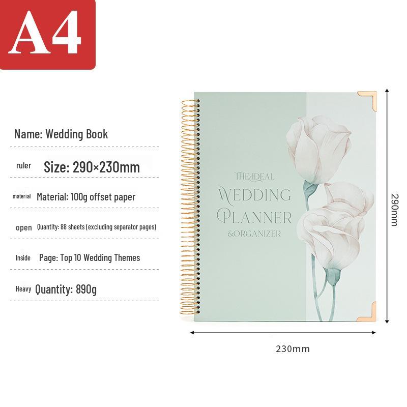 Pre-Wedding Planner Spiral Notebook with Floral Cover