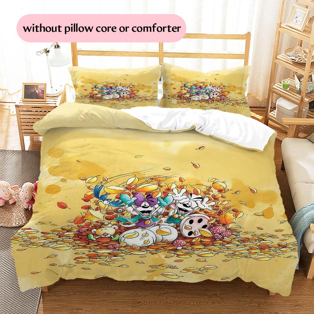 Diddl3 Pattern Bedding Quilt Set  Home Decoration  Gift (1 * duvet cover + 2 * pillowcase  without core)