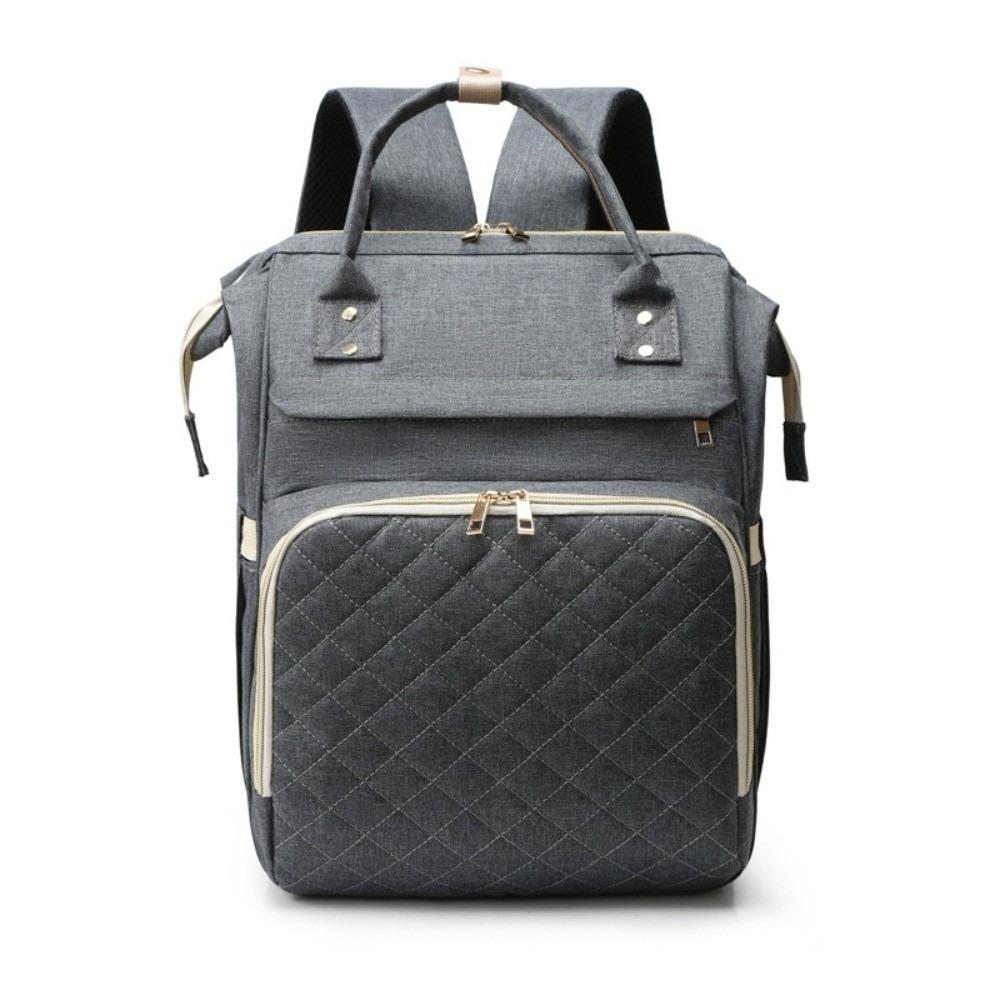 Solid Color Diaper Backpack Nylon Nappy Bagpack Multi-functional Mommy Bag  Maternity