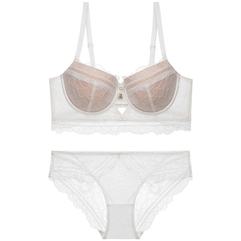 

Sexy lace underwear women s small breasts show big gathering anti-sagging bra natal year red bra 70B білий