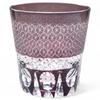 Mizukage Kiriko Whiskey Glass Current Model J-kitchens Cup, 85xH90mm, 260cc, Sashiko, Purple,