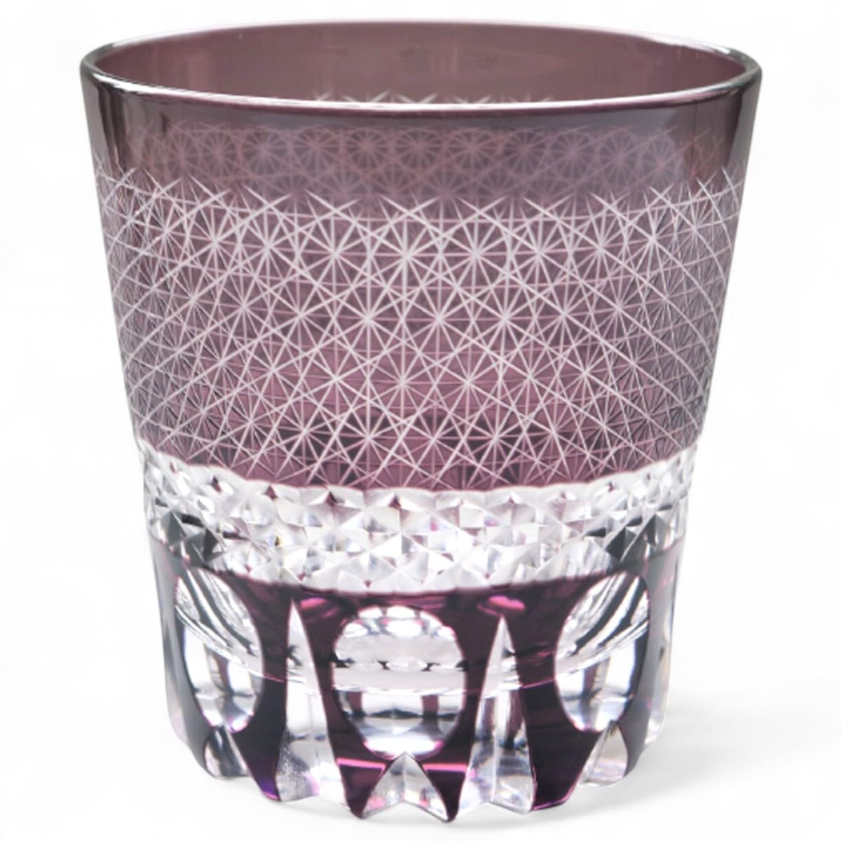 

Mizukage Kiriko Whiskey Glass Current Model J-kitchens Cup, 85xH90mm, 260cc, Sashiko, Purple,