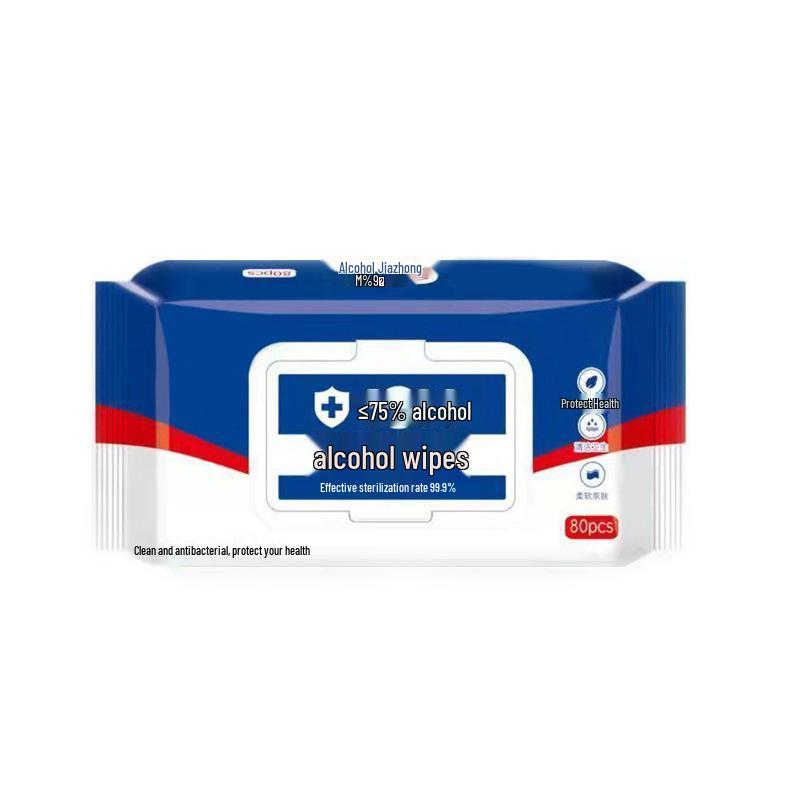 Portable 75° Antibacterial Alcohol Wipes - Large Pack for Home & Office Hygiene