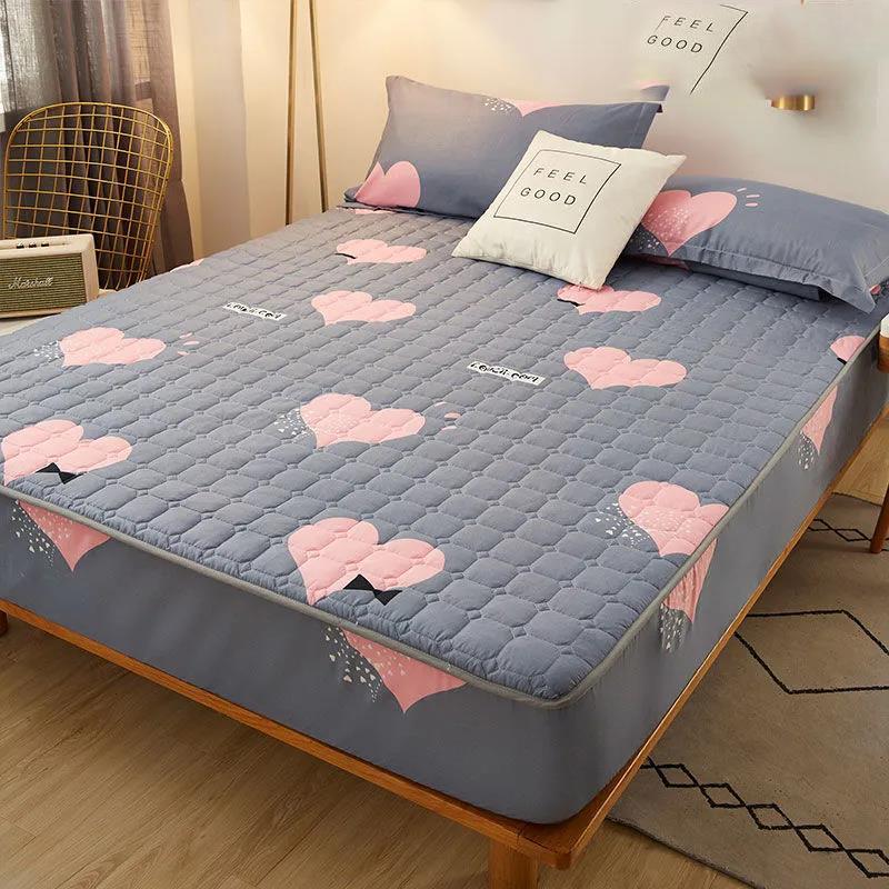 Vanntett vattert madrasstrekk i ett stykke elastisk pustende sengeteppetrekk Madrassbeskyttelsestrekk Sklisikkert støvtrekk