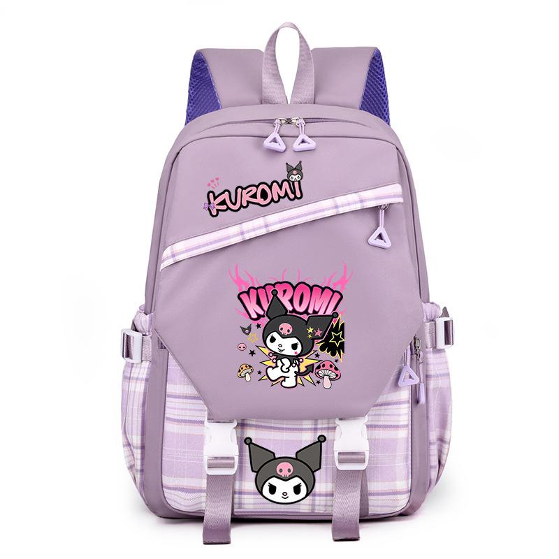 Cool Lomi Kuromi Backpack Student Schoolbag Anime Cartoon Print Junior High School High School Large Capacity Schoolbag