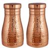 Set de Bouteilles d'Eau Martelé en Cuivre Pur Krishna pour Chevet – 1 Litre (Un paquet de 2) | Bouteilles Carafe Élégantes pour Chambre à Coucher