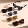 New Concave Shape European and American Cat Eye Sunglasses Sunglasses Ins Fashion Hollow Legs Large Square