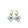 2025 Green Stone Four-Leaf Clover Pearl Stud Earrings - C-Shaped, Light Luxury Niche Design for Women