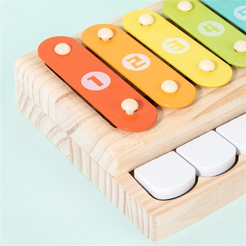 Children Musical Toy 8 Note Xylophone Wooden Percussion Music Instrument Toy For Toddler Auditory and Fine Motor Skill