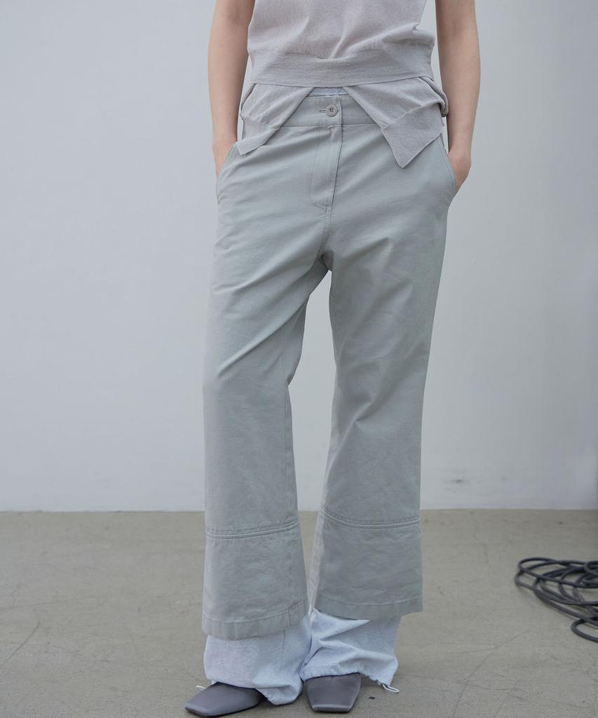 LCDC™ Layered Hem String Pants (Light Gray)