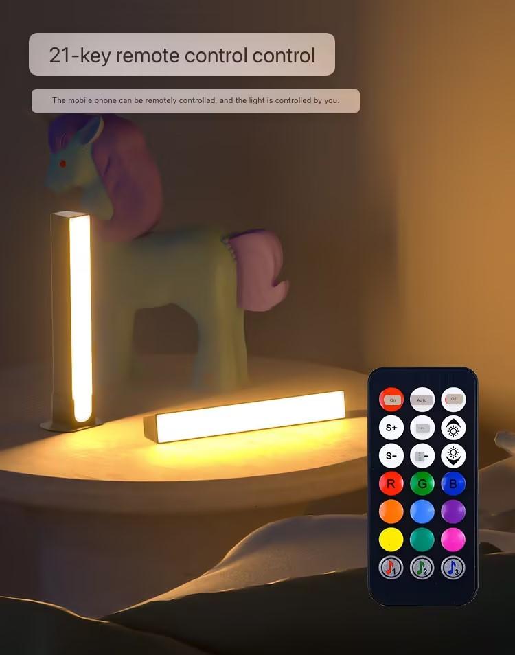 1 Pair RGB Rhythm Light,180° Smart Light Bars,Gaming LED Lights,16 Million DIY Color Adjustments,Remote Control,USB Pickup Light