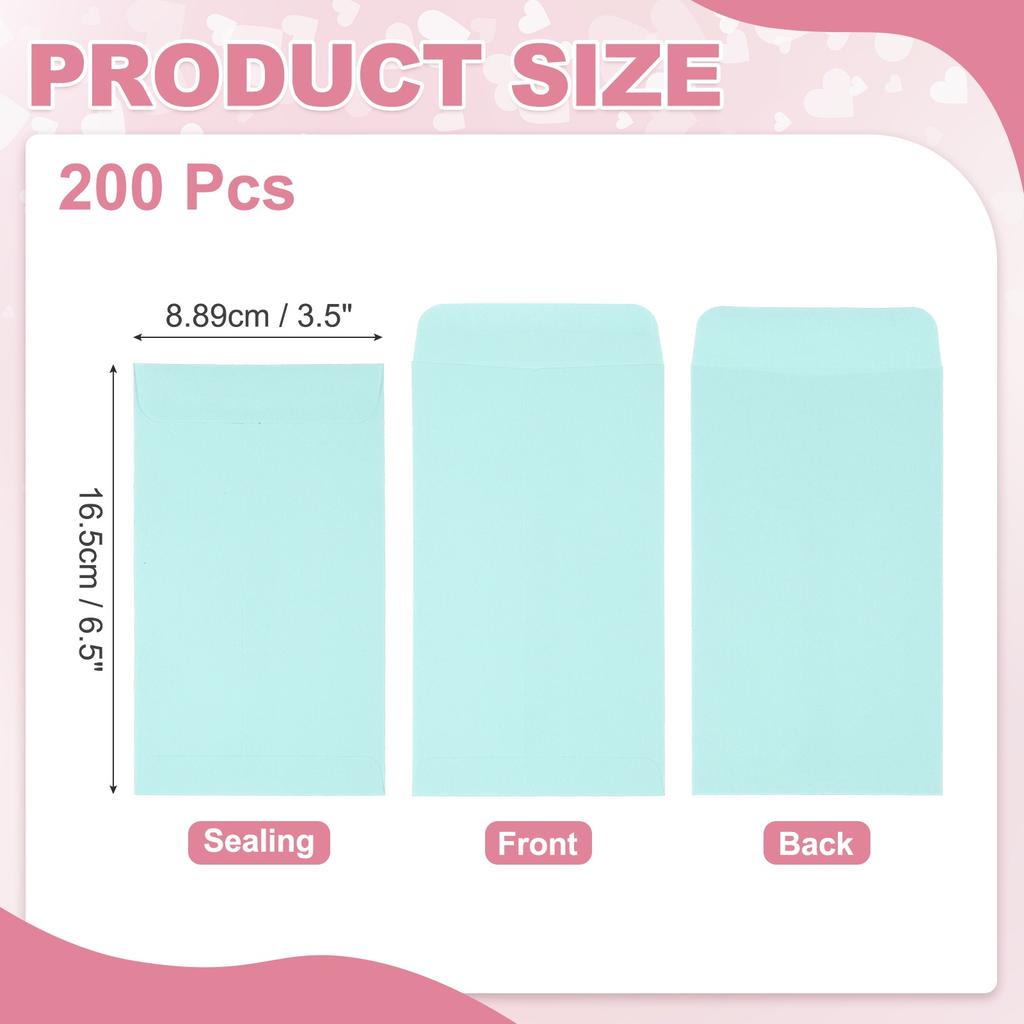 200Pcs 16.5x8.89cm Money Envelope Cash Envelopes Money Holder Bags Budgeting Saving Challenge Letter for Gift Checks Ticket Card