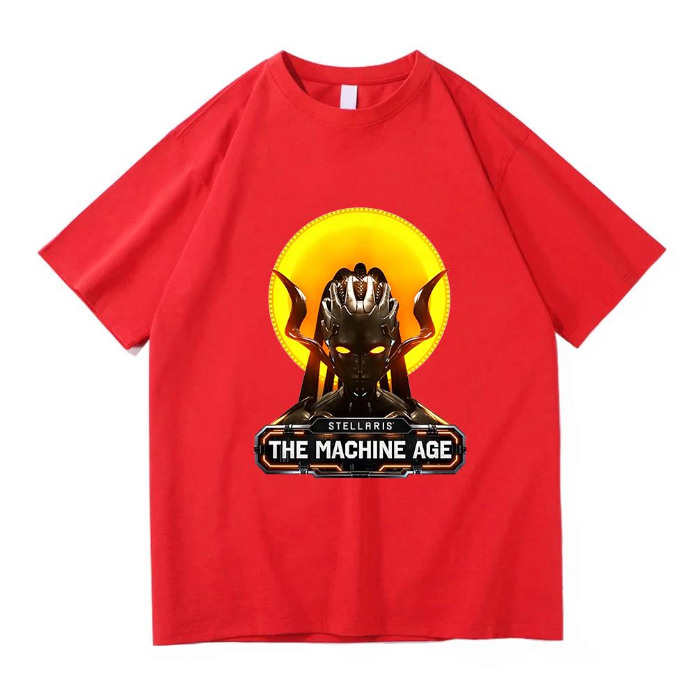 Stellaris The Machine Age Cetana Logo Tshirt Short Sleeve Cotton Soft Tshirts Unisex Unisex Clothing Summer Casual Graphic Merch