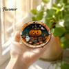 Decorative Placemats for Fall Home Decor Halloween Wooden Coasters, Dining Table, Heat Resistant Table Mats Coasters Party with Pumpkin Ghost Skeleton