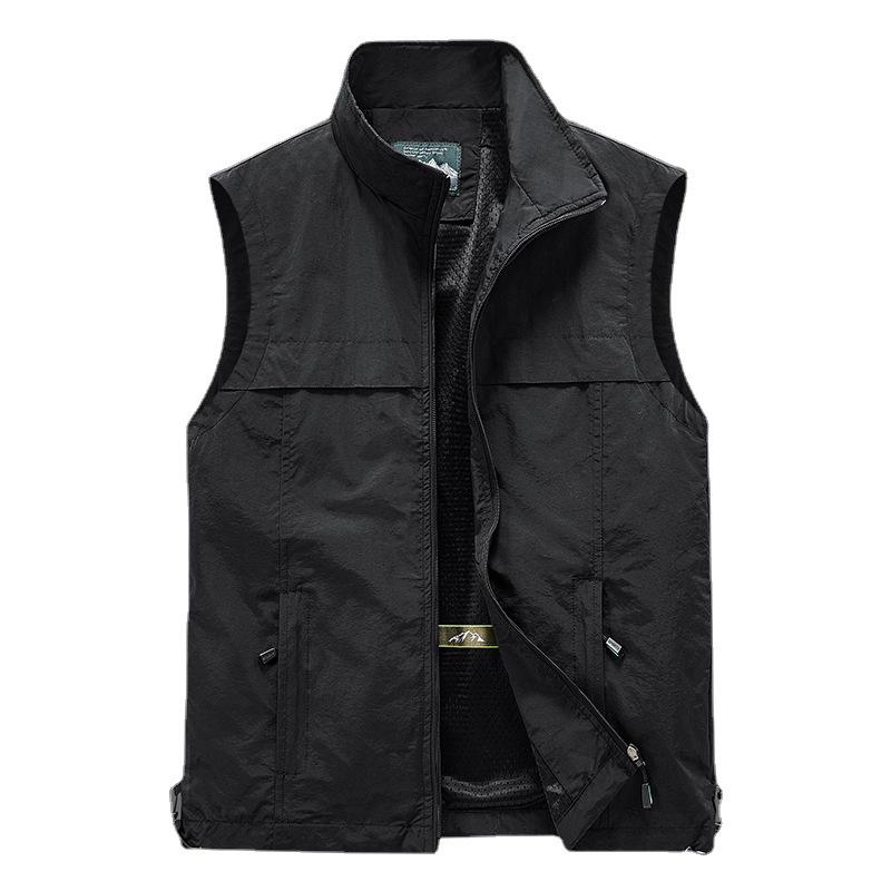 Men's Spring/Autumn Outdoor Photography Fishing Vest - Lightweight, Casual, Middle-Aged Workwear